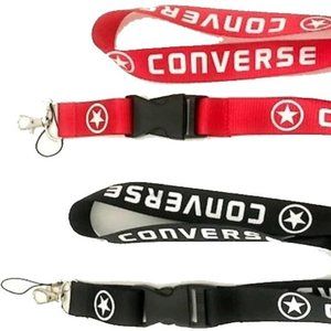 Universal Sport Converse Lanyard Keychain ID Badge Holder Black and Red 2pcs set